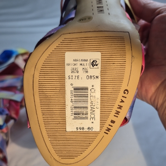 Gianni Bini Elegant Multicolor Strappy Heels. Womens 8.5. New With Tag - Picture 11 of 16